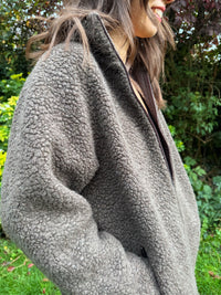 Vintage Canadiens Brown Sherpa Teddy Fleece Jacket