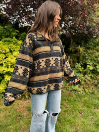 Woolrich Vintage Pattern 1/4 Button Polartec Fleece Jacket