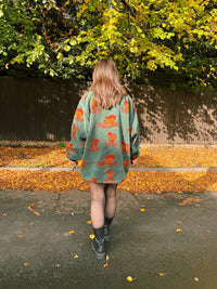 Vintage Squirrel Pattern Teddy Fleece Jacket