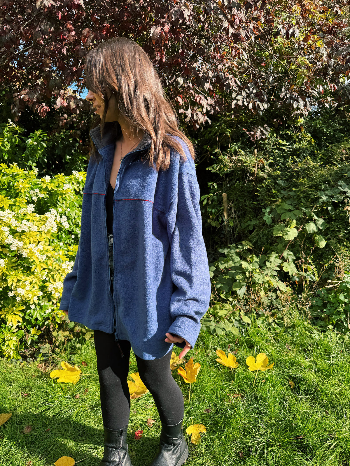 Vintage Blue Zip Up Fleece