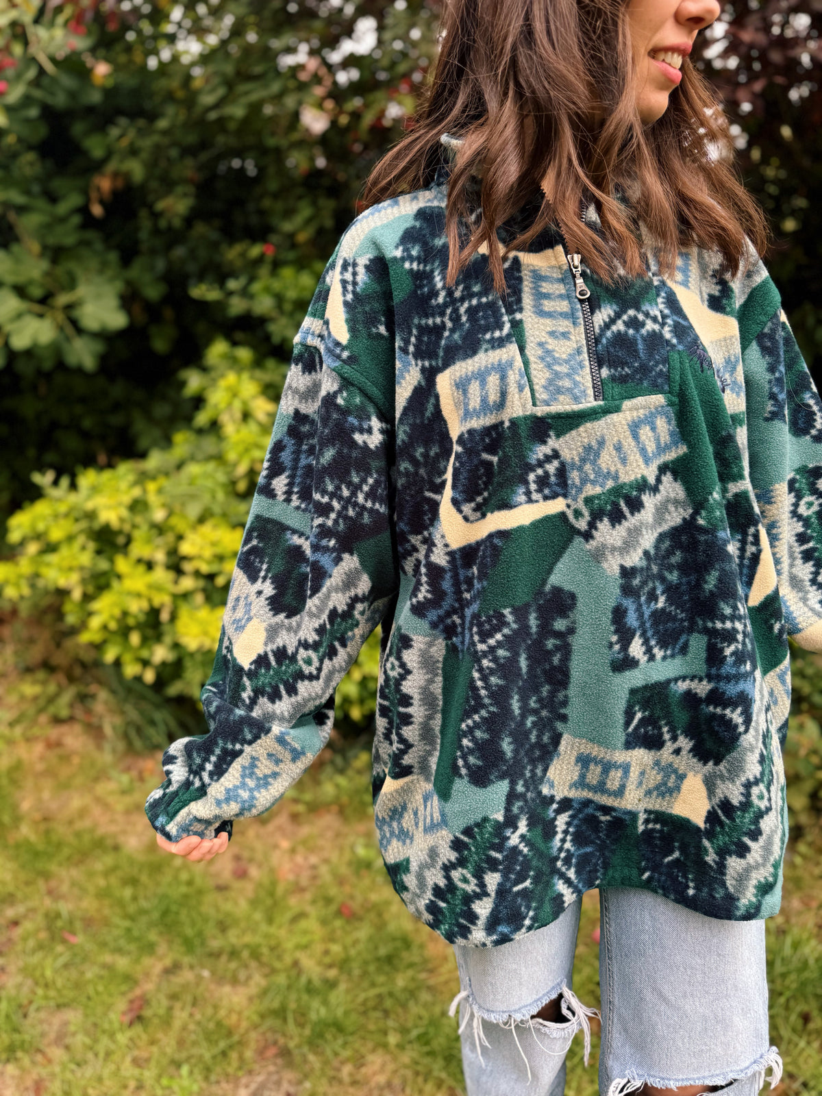 Fila Vintage Magic Line Pattern 1/4 Zip Jacket