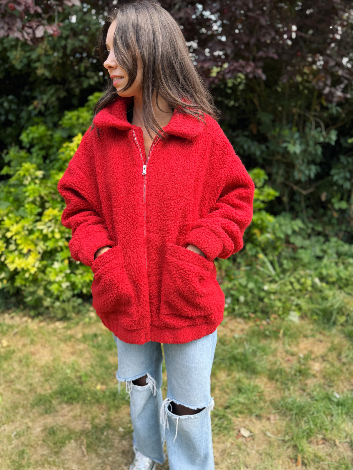 Vintage Zip Up Teddy Fleece Jacket