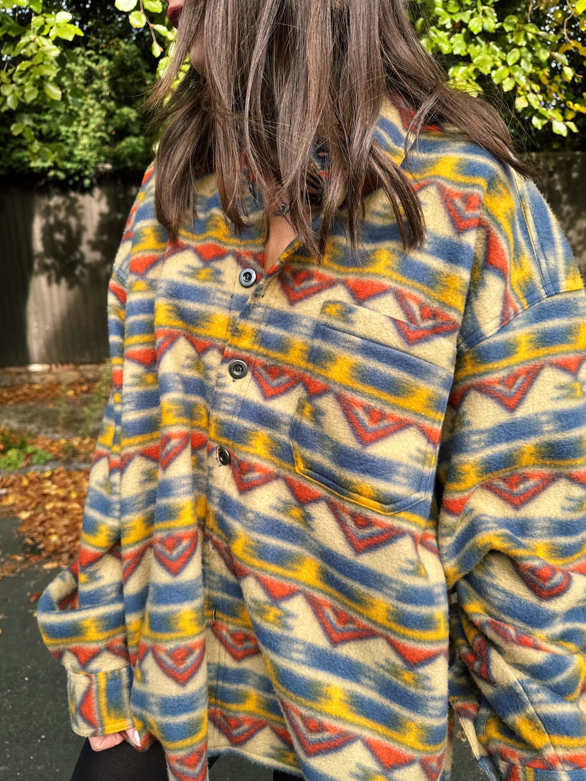Vintage Patterned Fleece Shirt