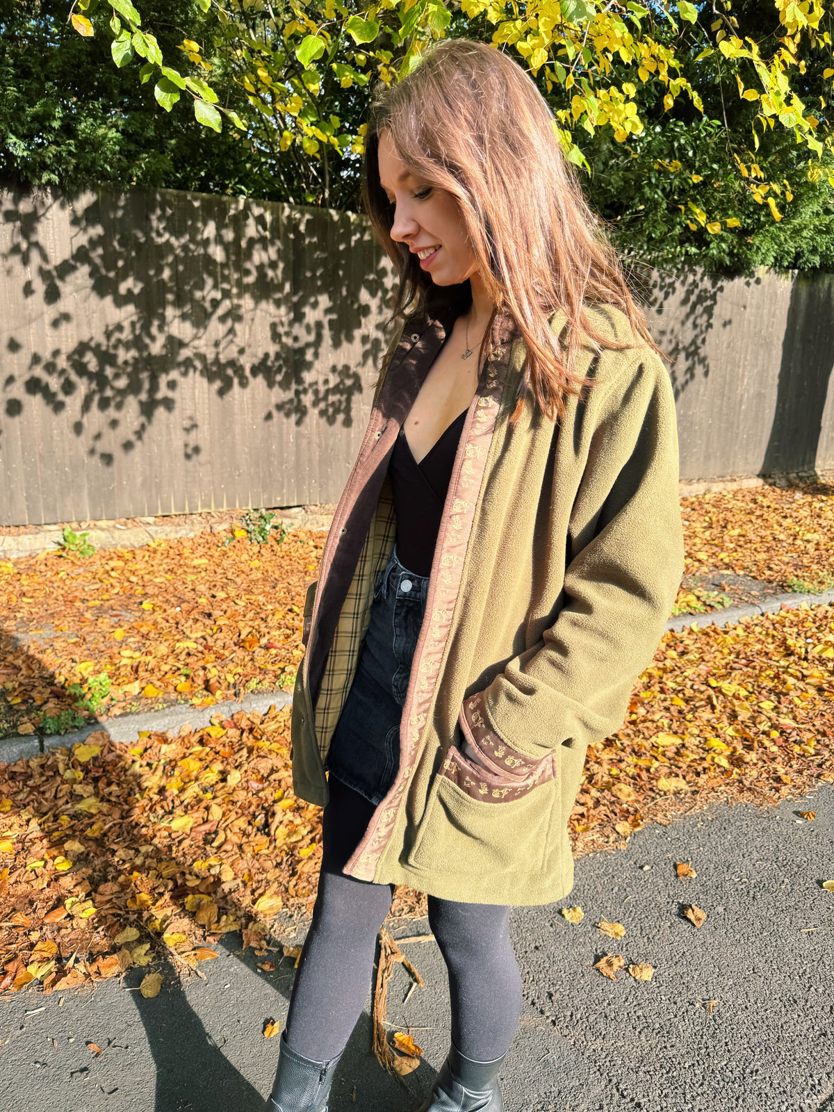 Vintage Olive Green Country Fleece Jacket