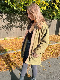 Vintage Olive Green Country Fleece Jacket