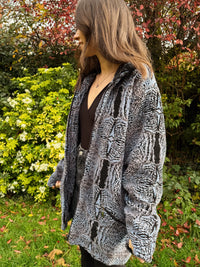 Vintage Abstract Pattern Teddy Fleece Jacket