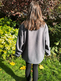 Vintage Y2K Quiksilver Script Graphic Grey 1/4 Zip Fleece