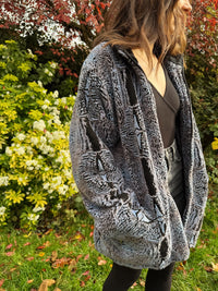 Vintage Abstract Pattern Teddy Fleece Jacket