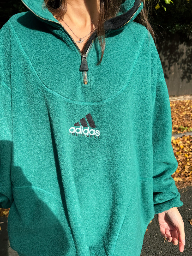 Vintage Adidas Equipment 1/4 Zip Polartec Fleece Forest Green