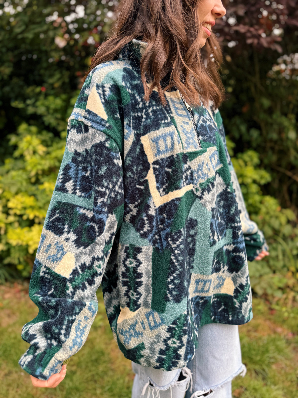 Fila Vintage Magic Line Pattern 1/4 Zip Jacket