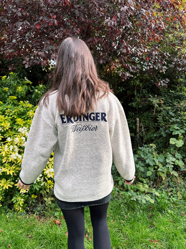 Vintage Erdinger Beer 1/4 Button Teddy Fleece
