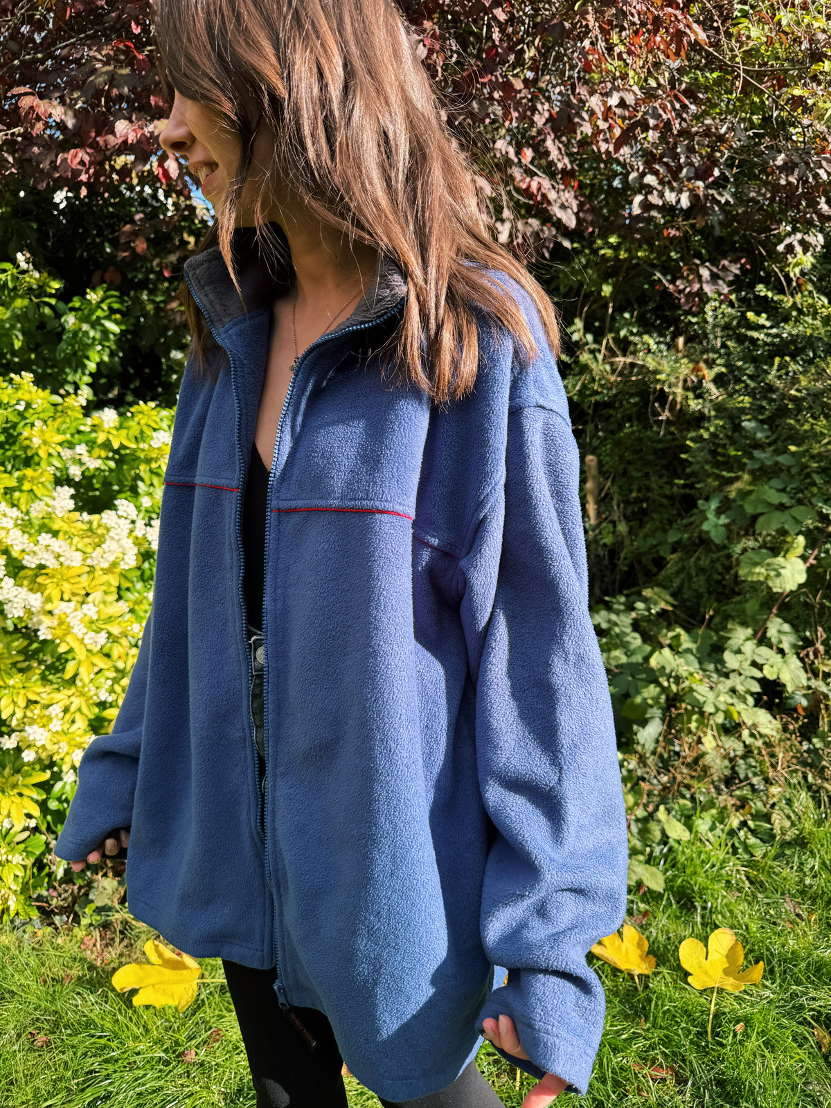 Vintage Blue Zip Up Fleece