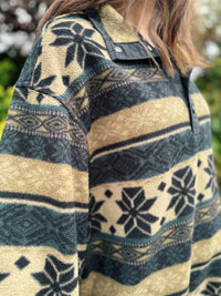 Woolrich Vintage Pattern 1/4 Button Polartec Fleece Jacket