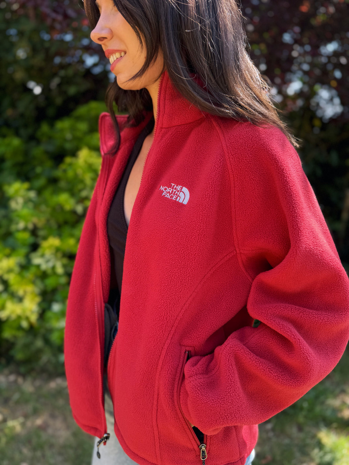The North Face Full Zip Polartec Fleece Jacket Red