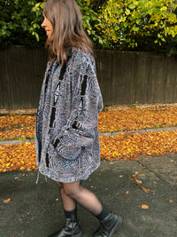 Vintage Abstract Pattern Teddy Fleece Jacket