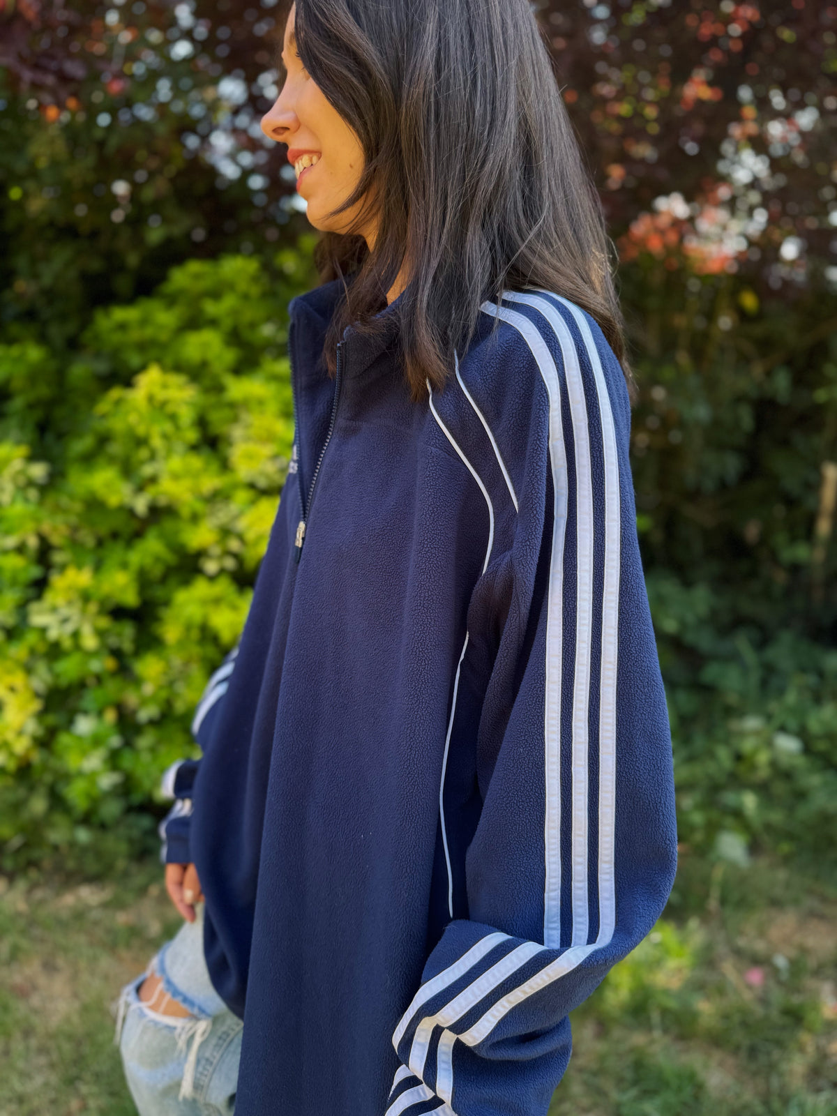 Adidas Climawarm Vintage 1/4 Zip Fleece – Retro Embroidered Pullover
