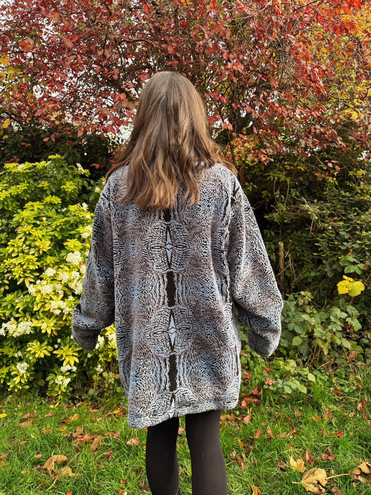 Vintage Abstract Pattern Teddy Fleece Jacket