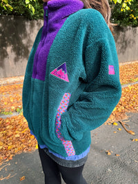 Vintage Helly Hansen Profile Sherpa Fleece Jacket Teal & Purple