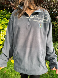 Vintage Y2K Quiksilver Script Graphic Grey 1/4 Zip Fleece