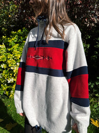 Vintage 90s 1/4 Zip Embroidered Fleece Pullover