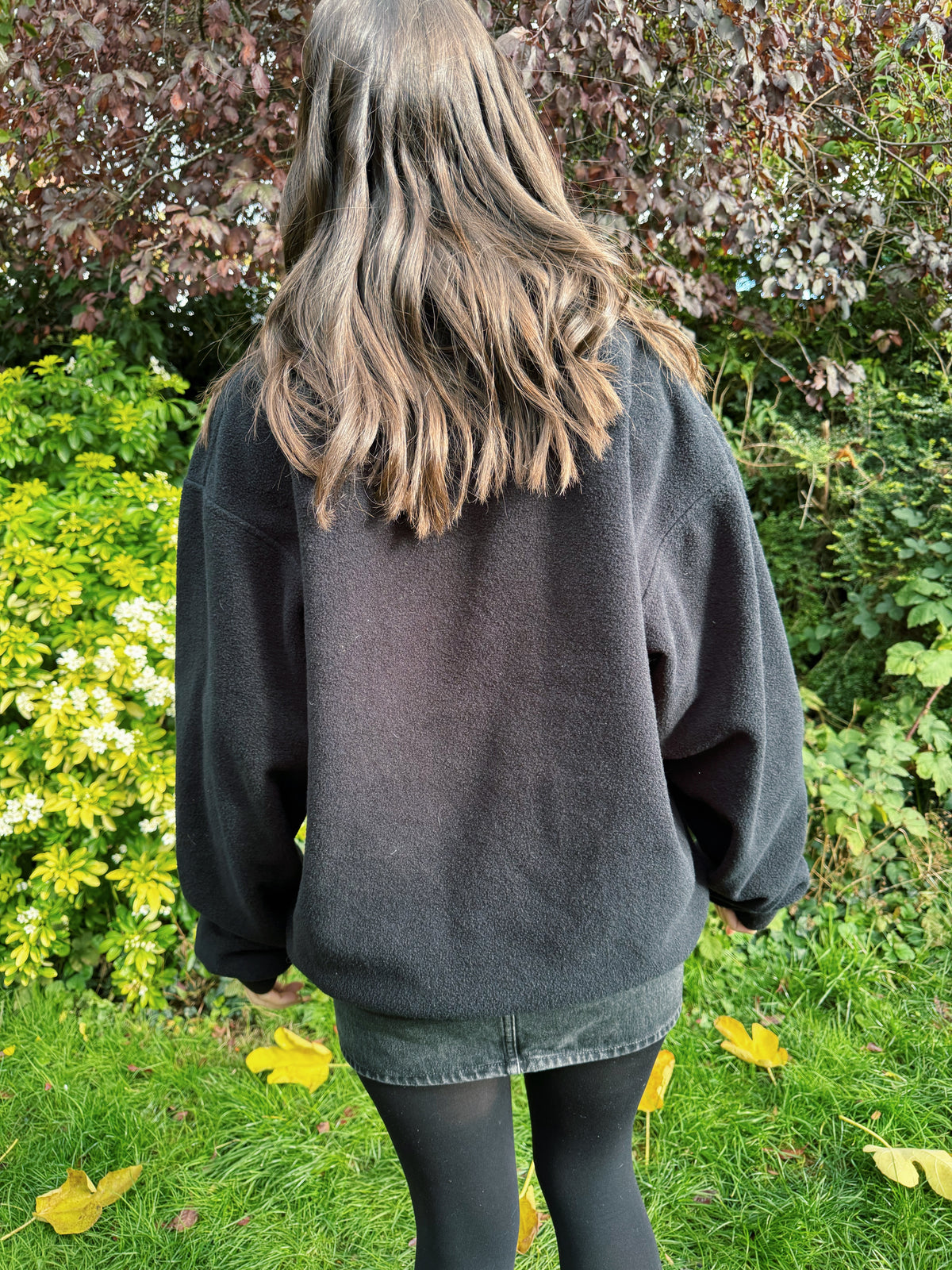 Vintage Black Half-Zip Fleece with Hippo Embroidered Logo