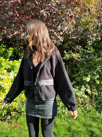 Vintage Nike Black Teddy Fleece Zip-Up Jacket