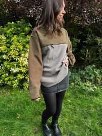 Vintage Nike Fleece Sweatshirt in Two-Tone Brown & Grey