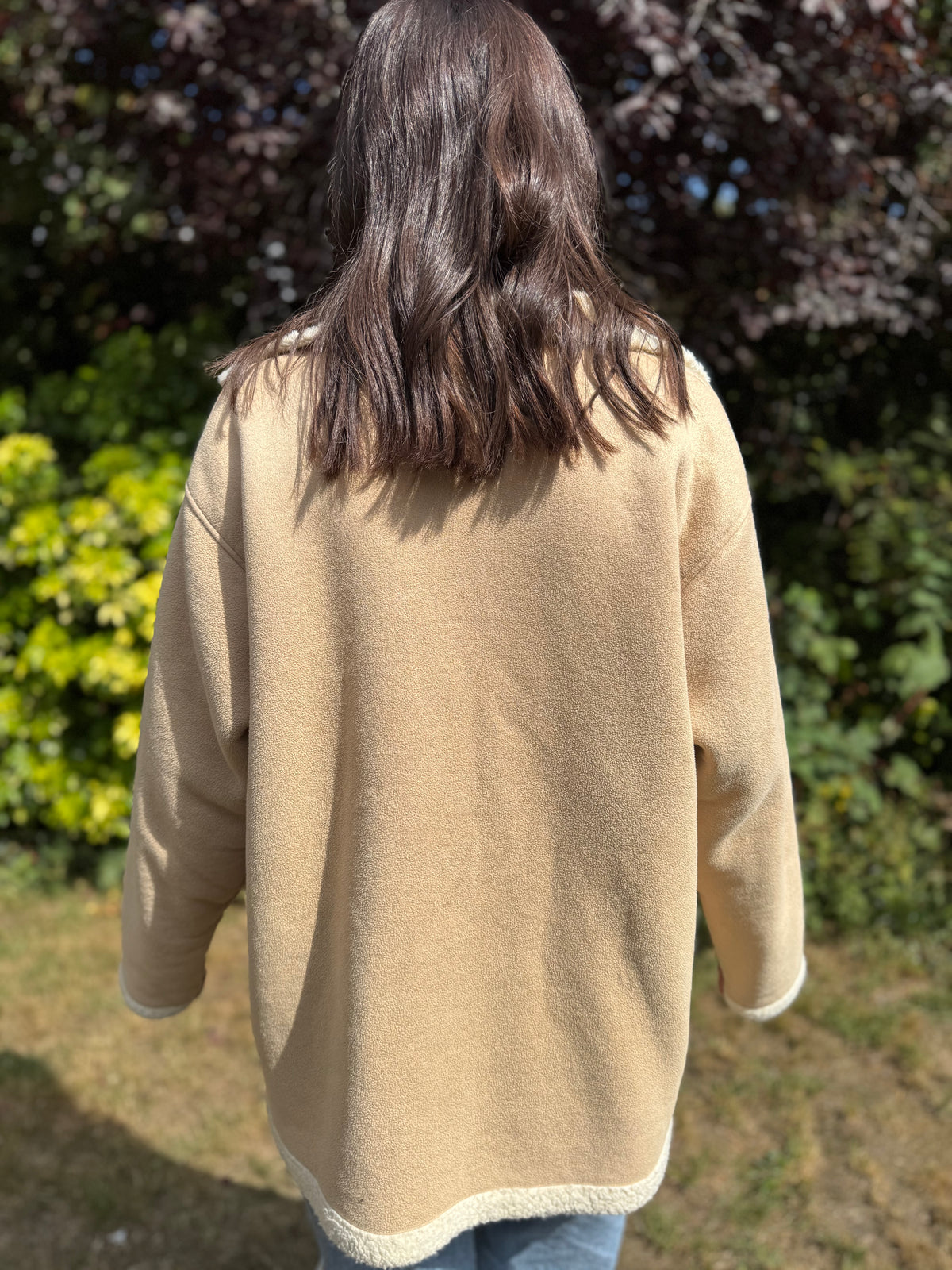 Vintage Embroidered Hedgehog Sherpa Fleece Jacket