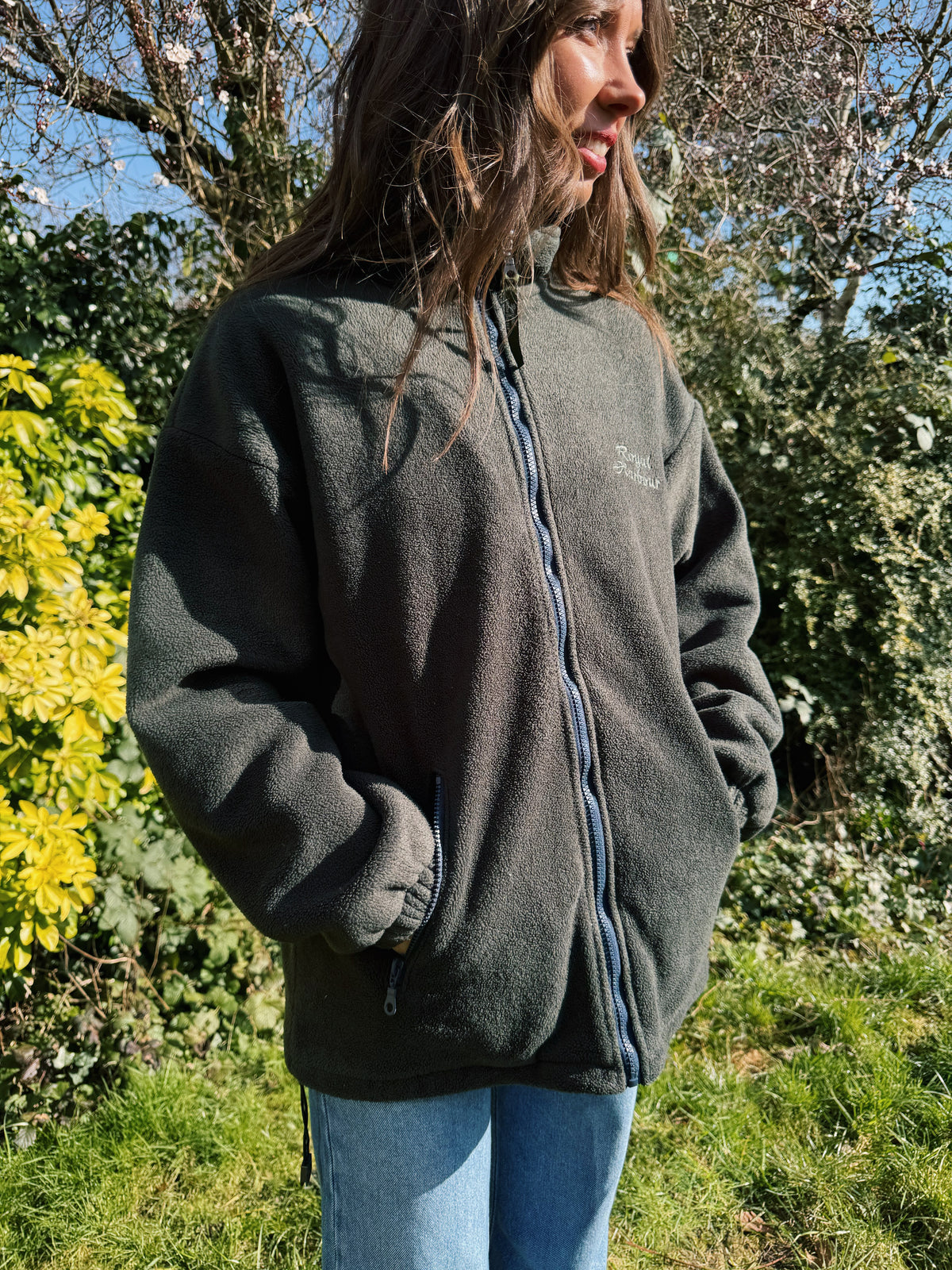 Vintage Full Zip Fleece Jacket Green