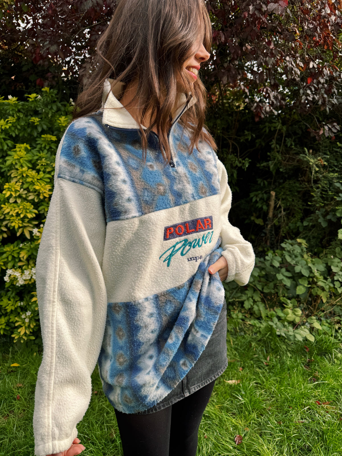 Vintage Polar Power Embroidered 1/4 Zip Fleece