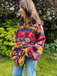 Vintage Aztec Pattern 1/4 Zip Fleece Jacket