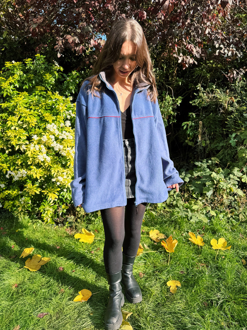Vintage Blue Zip Up Fleece