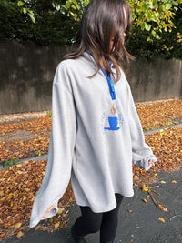 Vintage Coffee Break Embroidered 1/4 Fleece