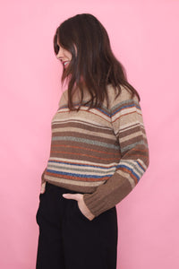 Vintage Earth Tone Stripe Knit Jumper