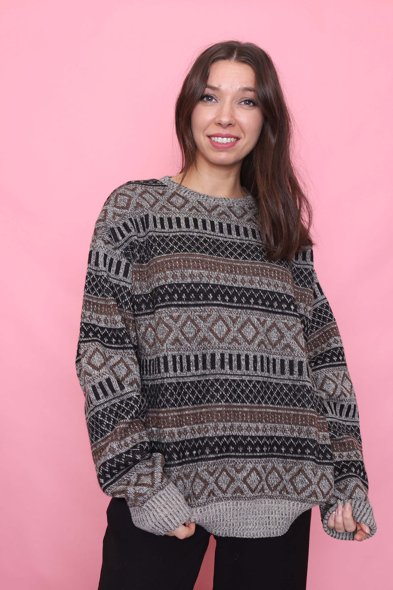 Vintage Pattern Knit Jumper