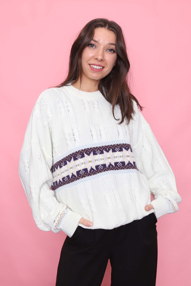 Vintage Cream Cable Knit Jumper