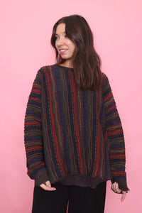 Vintage Coogi-Style Pattern Knit Wool Jumper
