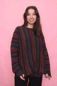 Vintage Coogi-Style Pattern Knit Wool Jumper