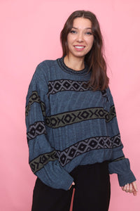 Vintage Abstract Patterned Knit Jumper