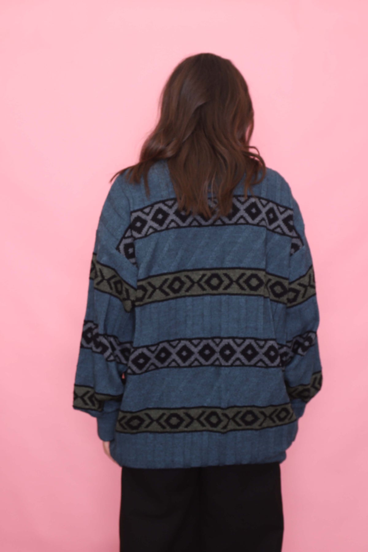 Vintage Abstract Patterned Knit Jumper
