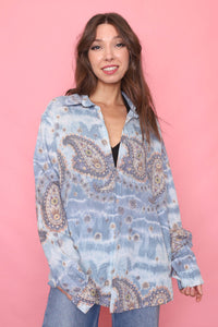 Vintage Patterned Long Sleeve Shirt