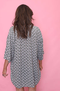Vintage Patterned Short Sleeve Shirt