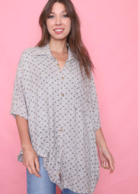 Vintage Patterned Short Sleeve Shirt