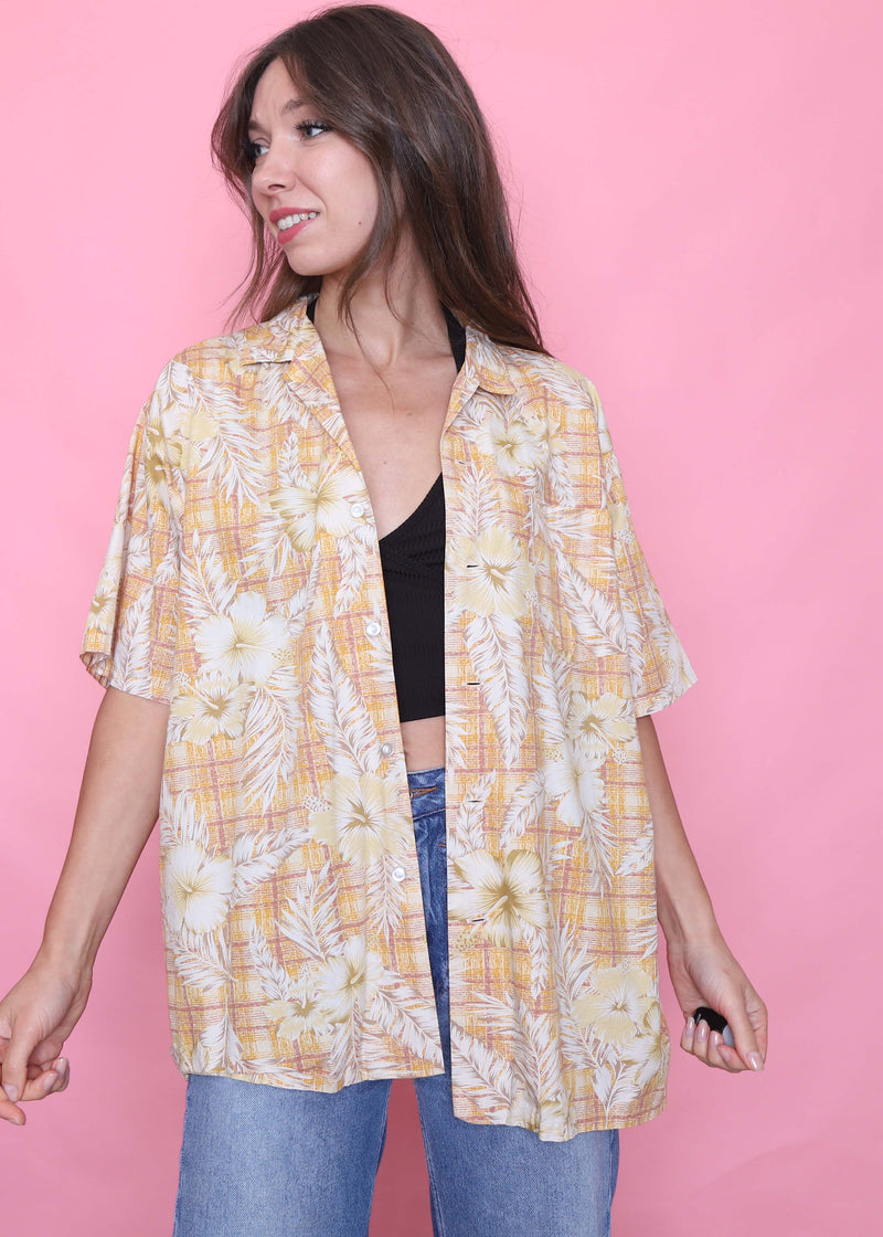 Vintage Patterned Short Sleeve Shirt