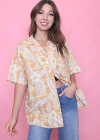Vintage Patterned Short Sleeve Shirt