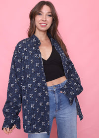Vintage Patterned Long Sleeve Shirt