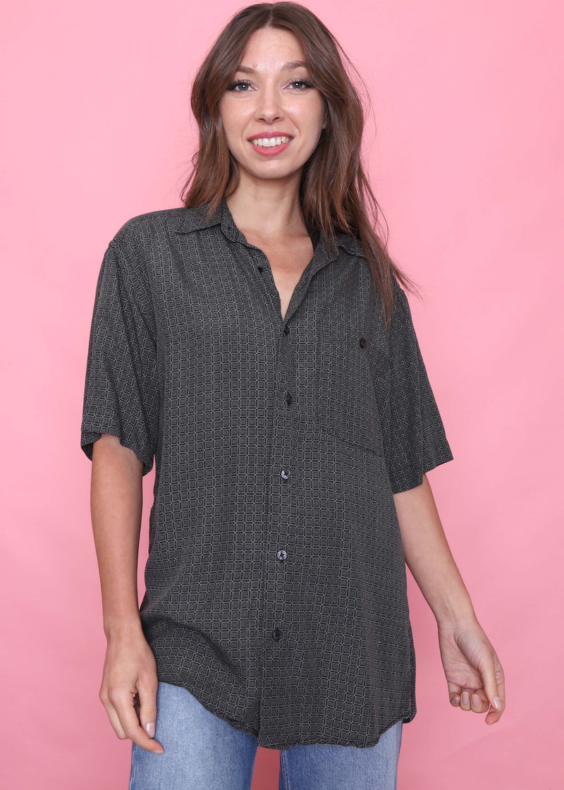 Vintage Patterned Short Sleeve Shirt