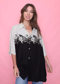 Vintage Patterned Short Sleeve Shirt