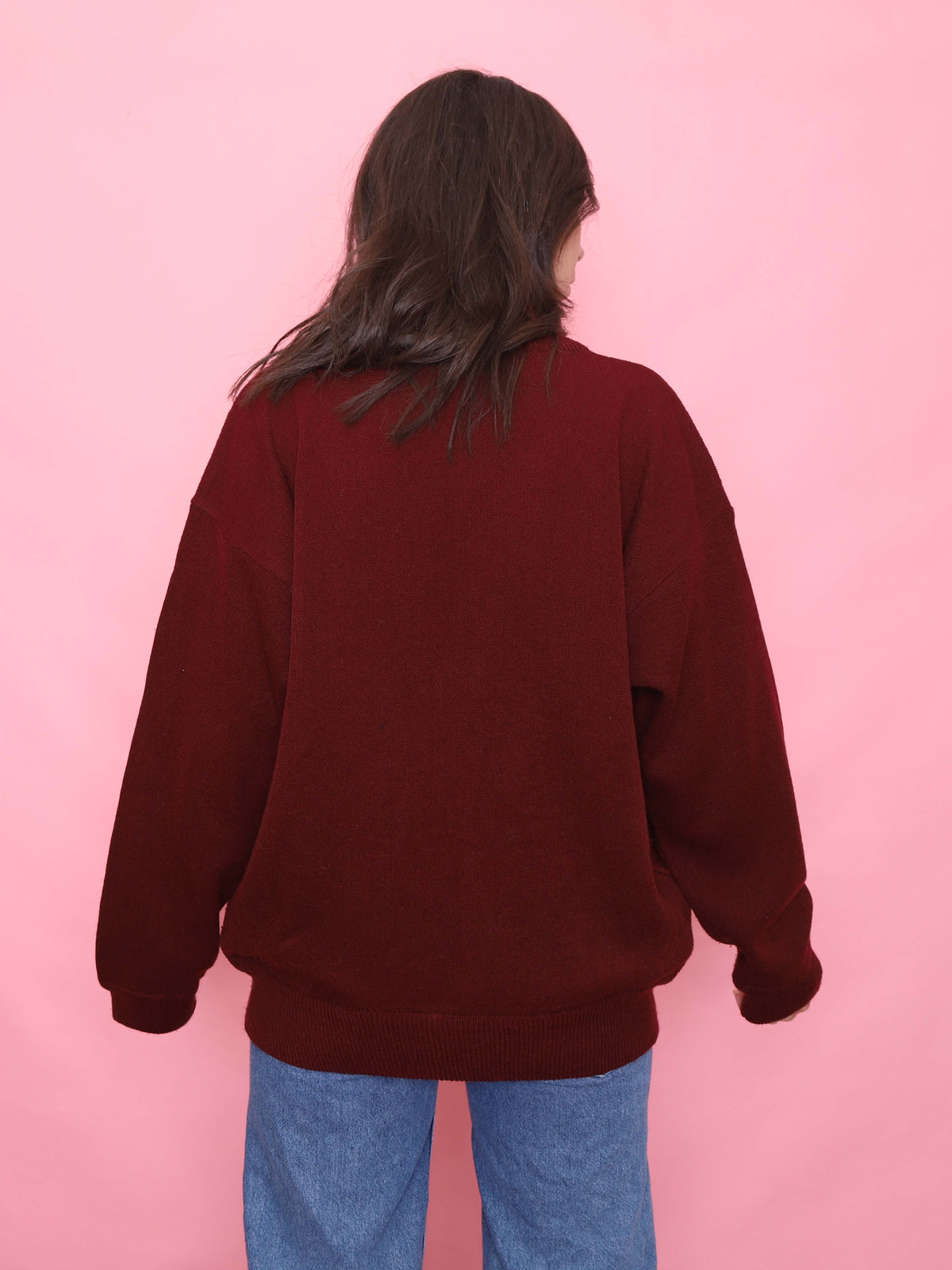 Vintage Burgundy Button Up Cardigan