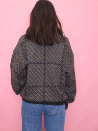 Vintage Brown & Grey Patterned Cardigan